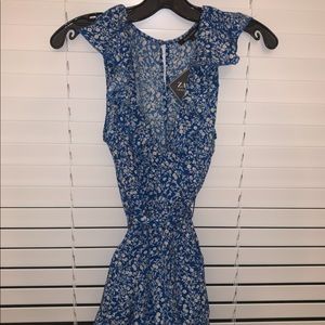 Belted Floral Print Romper